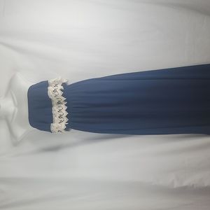 Peace Love off shoulder blue maxi dress sz Small
